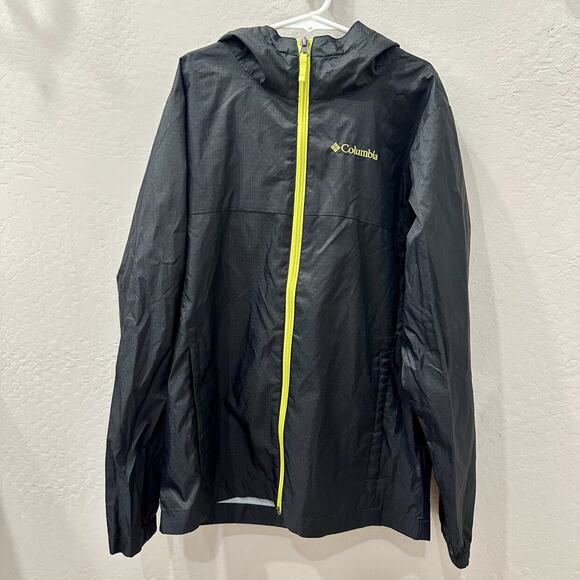 Columbia Black Windbreaker Hooded Jacket - Picture 1 of 7